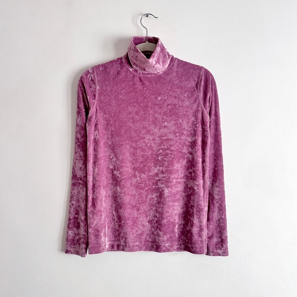 Dries Van Noten mauve pink velvet turtleneck mock neck maryam nassir zadeh XS S - Picture 1 of 6